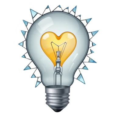 A light bulb broken in half is like "💔" sticker