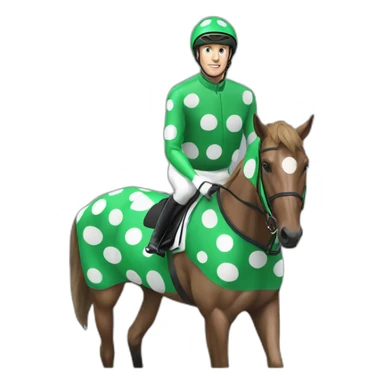 paul townend green polka dot jockey sticker