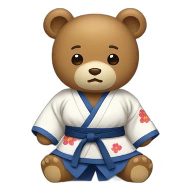 a teddy bear with a kimono of judo sticker