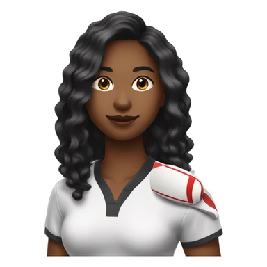 Fille aux cheveux noirs qui fait du ping-pong sticker