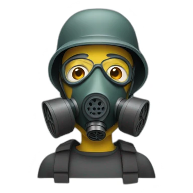 man in gas mask sticker