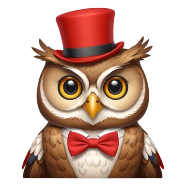 cool happy owl with bowtie on head  sticker