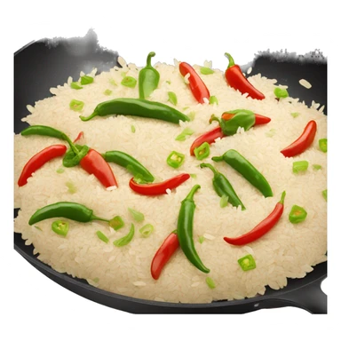 skillet with rice and peppers sticker