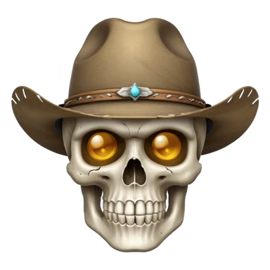 A skull face with cowboy hat sticker