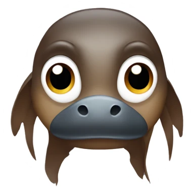 platypus with long brown, waivy hair sticker