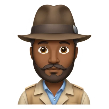 Nhà khảo cổ, 50 tuổi, da đen, mũ phớt, có râu sticker