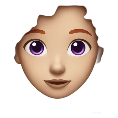A girl with red hair and purple eyes with tall hair sticker