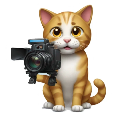 cat filming a movie sticker