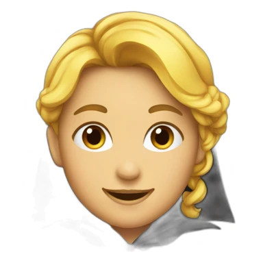 Happy-girl—face-with-black-cape-costume sticker