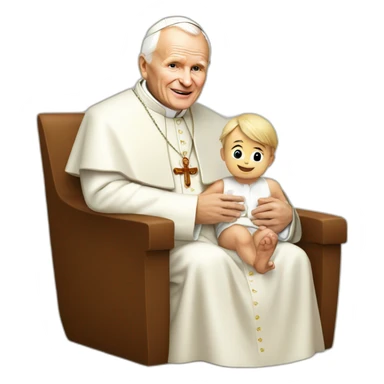 John Paul Ii with child sticker