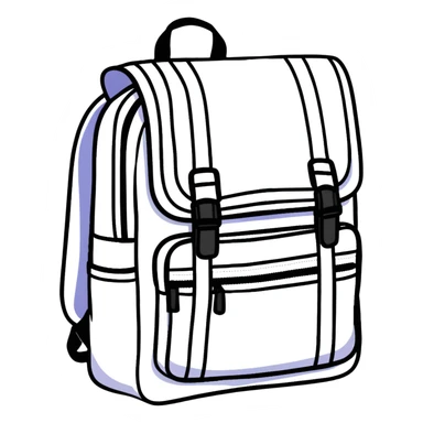 Colorful backpack with school supplies sticker