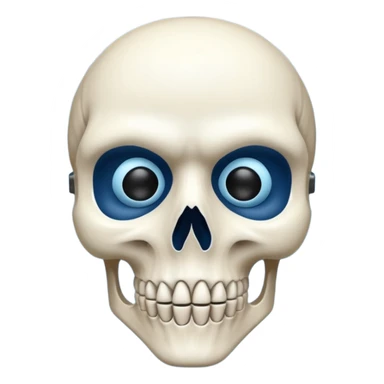 skeleton wearing blue mask sticker