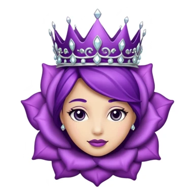 Purple rose with silver tiara sticker
