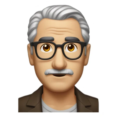 Martin scorsese face with thick eyebrows sticker