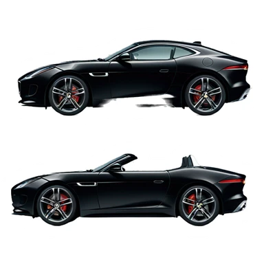 Black car jaguar f type  sticker