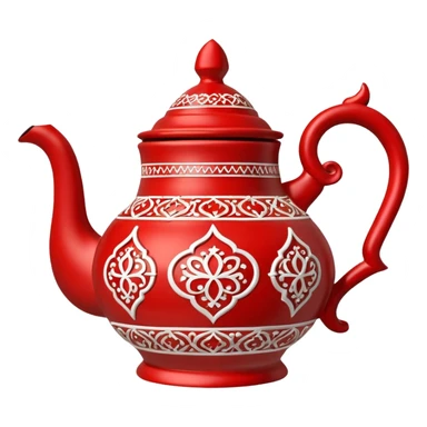 moroccan style ornamented teapot red sticker