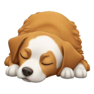 Ginger dog sleeping under a christmas tree sticker