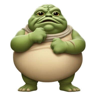 Jabba the hut working out sticker