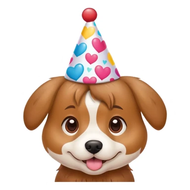 Cute birthday dog with hearts sticker