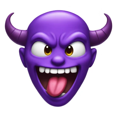 purple devil with tongue out sticker