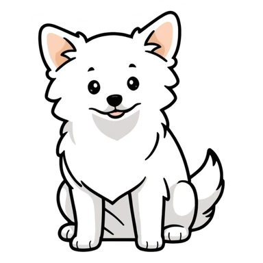 Weird white little dog sticker