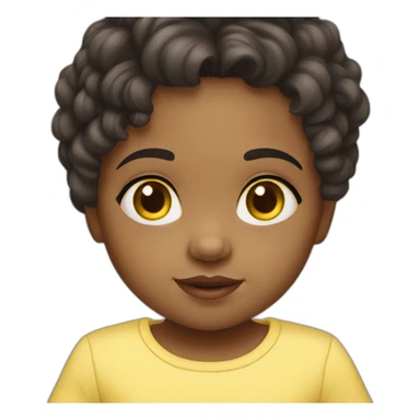 baby girl dark hair yellow skin sticker