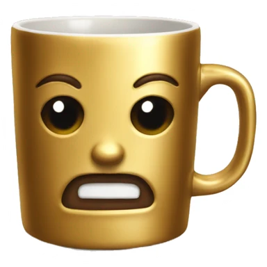 vintage Metallic Gold mug of coffe sticker