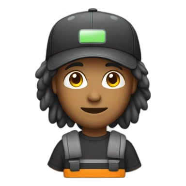 tech guy front laptop with snapback sticker