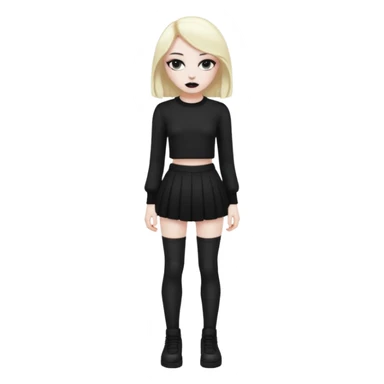 alt-girl в чёрной одежде в полный рост  sticker