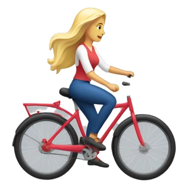 Mujer rubia en bicicleta de doble suspensión sticker