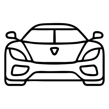 Koenigsegg car front view sleek icon clean lines minimalistic no text sticker