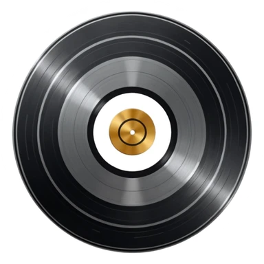 A dark metal platinum music award plaque The center features a relief of a or stylized vinyl record in a slightly darker metallic tone sticker