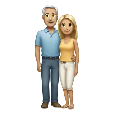 Fair skinned middle-aged couple on the beach sticker
