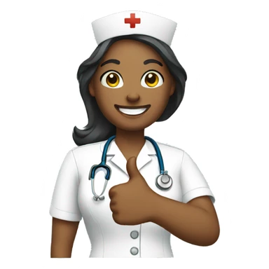 Nurse giving thumbs up sticker