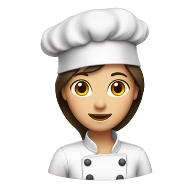 Brunette with chef hat sticker