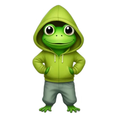 Frog with a hoodie and pants sticker