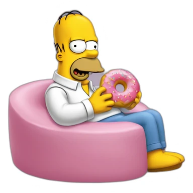Homer simpson qui mange un donut sticker