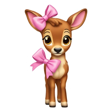 Bambi with a pink bow sticker
