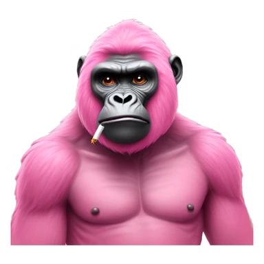 Pink gorilla with cigarette  sticker