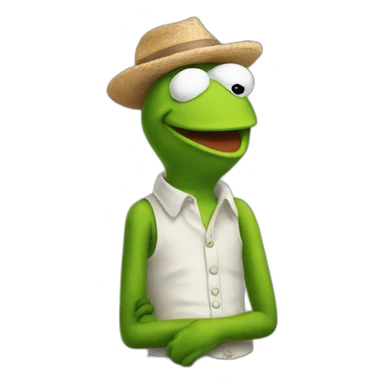 anxious kermit sticker