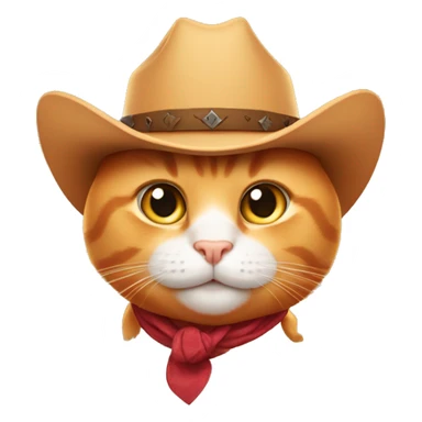 Light orange cat wearing cowboy hat sticker