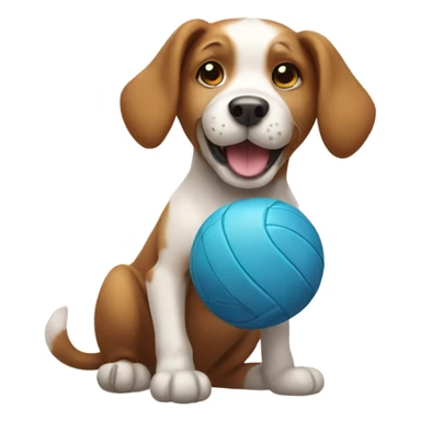 Dog playing volleyball sticker