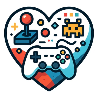 heart with a gaming theme sticker