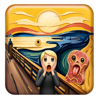 Edvard munch The Scream painting with SPAM MEAT landscape  sticker