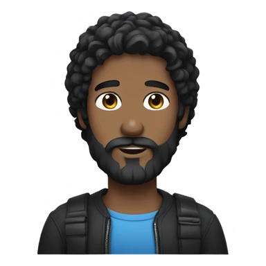 beard man black hair blue eyes face holding black Labrador  sticker