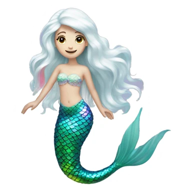 Iridescent mermaid white girl with iridescent tail sticker