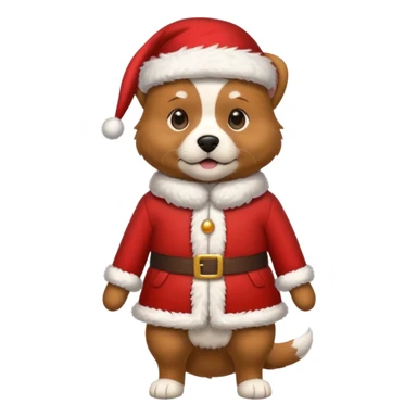 dog full body wearing a christmas outfit sticker