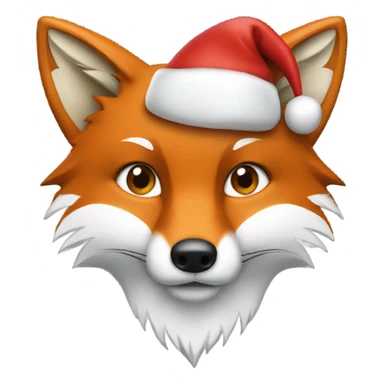 Fox with Santa hat sticker