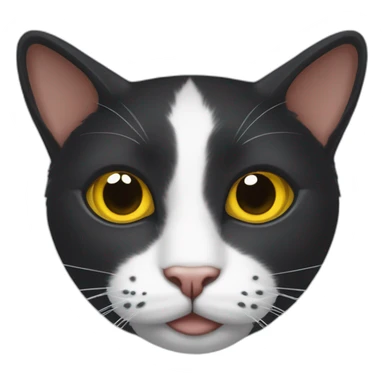 Gato negro con manchas blancas-ojos amarillos sticker
