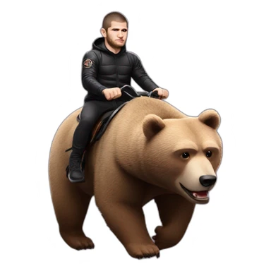 khabib nurmagomedov riding a bear sticker